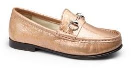 Gucci Kid's Metallic Leather Loafers