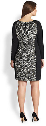 Kay Unger Kay Unger, Sizes 14-24 Patterned Mesh-Detail Dress