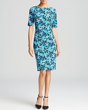 Anne Klein Dress - Short Sleeve Print Matte Jersey