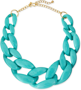 Kenneth Jay Lane Enamel Link Necklace, Turquoise
