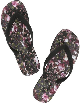Givenchy Black floral flip flops