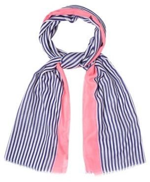 Ben de Lisi Principles by Designer navy striped colour block border scarf
