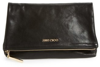 Jimmy Choo 'Nyla' Foldover Leather Clutch