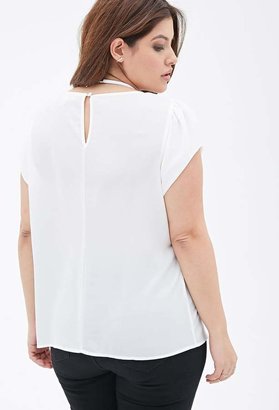 Forever 21 Plus Size Sheer Pleated-Front Blouse
