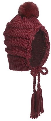 BCBGMAXAZRIA AXAZRIA Knit Hat with Genuine Rabbit Fur Trim