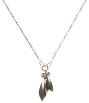 Pilgrim Silver leaf drop necklace
