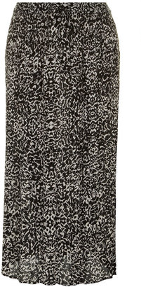 Evans Black & White Print Crinkle Maxi Skirt