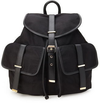 Forever 21 Faux Leather & Canvas Knapsack
