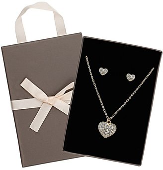 Silver Heart Necklace And Earrings