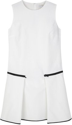 Victoria Beckham Victoria, White zip embellished crepe dress