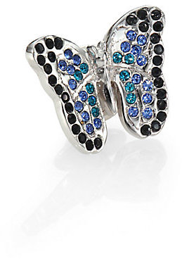Tateossian Swarovski Crystal Butterfly Lapel Pin