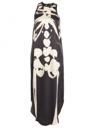 Young British Designers Black Silk Bones Maxi Dress - Last one by Jena.Theo