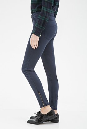 Forever 21 Zippered-Ankle Skinny Jeans