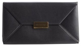 Stella McCartney black faux leather envelope clutch