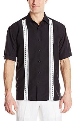 Cubavera Men's Short Sleeve Essential Small Embroidered Panels Shirt