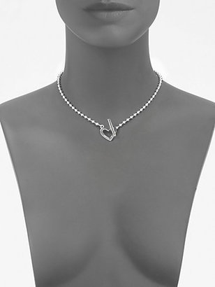 Gucci Sterling Silver Toggle Heart Necklace