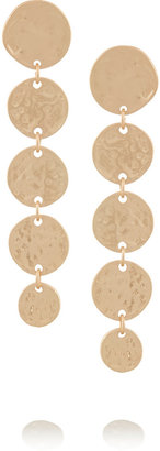 Kenneth Jay Lane Hammered gold-plated coin drop earrings