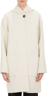 Etoile Isabel Marant Women's Damien Hooded Blanket Coat-White
