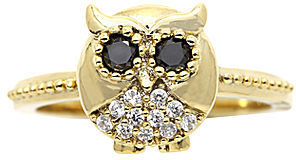 JCPenney city x city Gold-Tone Cubic Zirconia Owl Ring