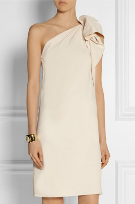 Lanvin One-shoulder stretch linen-blend dress