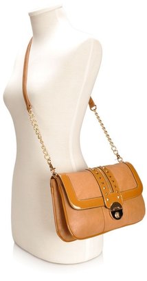 Melie Bianco Erin Clutch with chain shoulder strap and studs