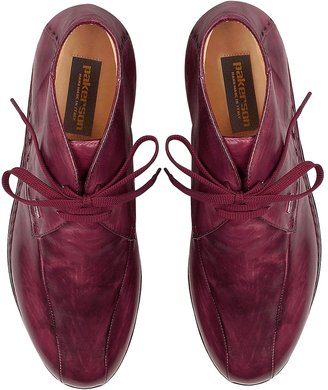 Pakerson Burgundy Handmade Italian Leather Ankle Boots