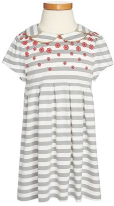 Little Marc Jacobs Stripe Floral Jersey Dress (Toddler Girls)