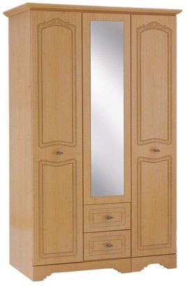 Consort Furniture Limited Berkley 3-door, 2-drawer Mirrored Wardrobe