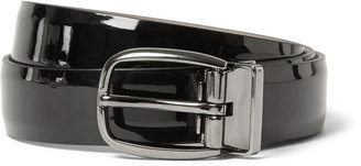 Dolce & Gabbana Black 3cm Glossed-Leather Belt