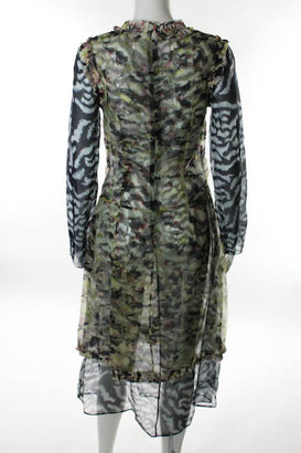 Michael Van Der Ham NWT Watercolor Organza Chiffon Cutout Maxi Dress Sz 8 $2415