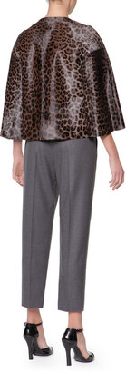 Giorgio Armani Cropped Leopard-Print Calf Hair Jacket