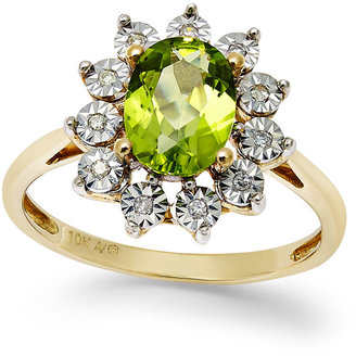 Macy's Peridot (1-3/8 ct. t.w.) and Diamond Accent Ring in 14k Gold