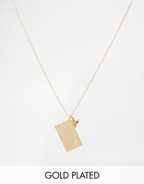And Mary Gold Plated Necklace With I love you Postcard
