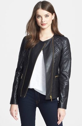 MICHAEL Michael Kors Quilted Leather Moto Jacket