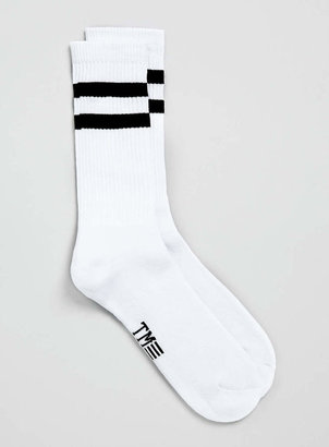 Topman White and Black Stripe Tube Sport Socks