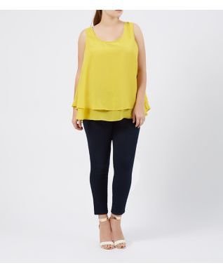 New Look Inspire Yellow Layered Swing Shell Vest