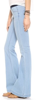 Blank Distressed Bell Bottom Jeans