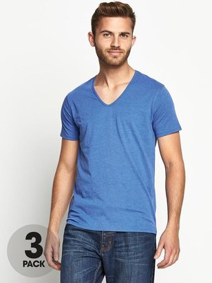 Goodsouls Mens Low V-neck T-shirts (3 Pack)