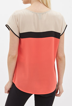 Forever 21 Colorblocked Woven Top