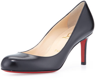 Christian Louboutin Simple Leather Red Sole Pump, Black