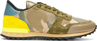 Valentino Green Camo Studded Running Shoes