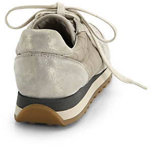 Brunello Cucinelli Stardust Cap-Toe Suede & Nylon Sneakers