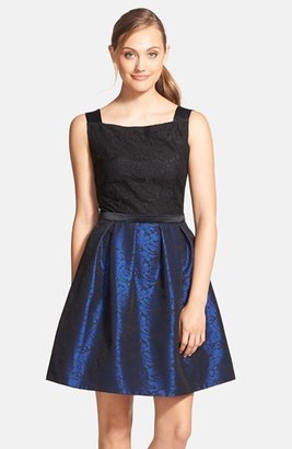 Erin Fetherston ERIN Mixed Media Fit & Flare Dress