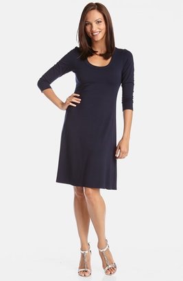 Karen Kane Three-Quarter Sleeve A-Line Jersey Dress
