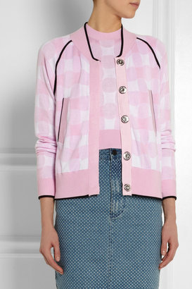 Sister by Sibling Gingham knitted bomber jacket