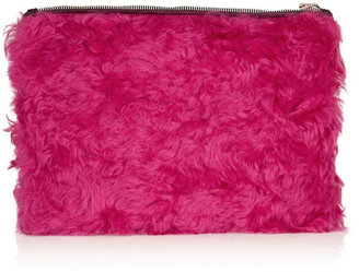 House of Holland The Bag Of Tricks shearling and calf hair clutch