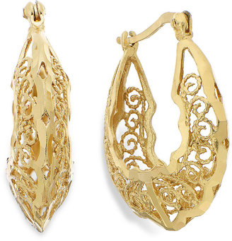 Giani Bernini 24k Gold over Sterling Silver Filigree Hoop Earrings, 23mm