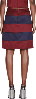 Marc Jacobs Navy & Burgundy A-Line Skirt