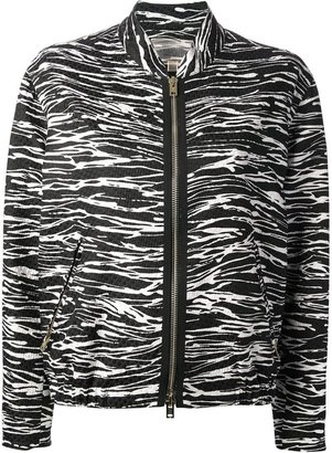 Giambattista Valli textured stripe bomber jacket