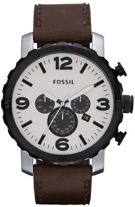Fossil Nate Egg Shell Dial Mens Watch